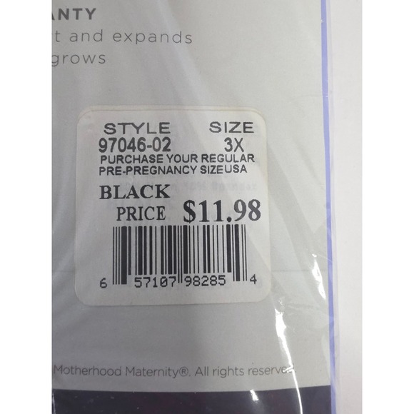 Motherhood Maternity Compression Plus Pantyhose 3X Black Lycra Spandex Sandalft - Picture 3 of 6